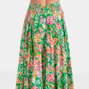 Gretchen Scott Sexy Summer Skirt Vintage Vines M floral maxi pockets smock $189